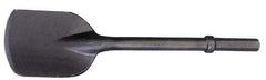 Made in USA - 5-1/2" Head Width, 22" OAL, 1-1/8" Shank Diam, Spade Chisel - Hex Drive, Hex Shank, Alloy Steel - A1 Tooling