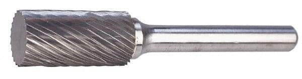 M.A. Ford - 3/16" Cut Diam, 1/4" Shank Diam, Cylinder Head Double Cut Burr - Carbide, Flat End, 5/8" LOC, 2" OAL - A1 Tooling