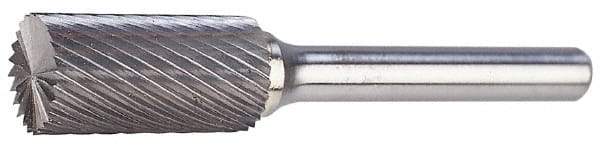 M.A. Ford - 5/8" Cut Diam, 1/4" Shank Diam, Cylinder with End Cut Head Double Cut Burr - Carbide, End Cut End, 1" LOC, 3" OAL - A1 Tooling