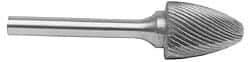 M.A. Ford - 1/8" Cut Diam, 1/8" Shank Diam, Tree with Radius Head Single Cut Burr - Carbide, Radius End, 1/2" LOC, 1-1/2" OAL - A1 Tooling