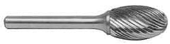 M.A. Ford - 3/32" Cut Diam, 1/8" Shank Diam, Ball Head Double Cut Burr - Carbide, Radius End, 5/64" LOC, 1-1/2" OAL - A1 Tooling