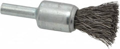 Weiler - 1/2" Brush Diam, Crimped, End Brush - 1/4" Diam Steel Shank, 25,000 Max RPM - A1 Tooling