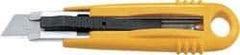 Olfa - Retractable Utility Knife - 2-7/8" Blade, Yellow Plastic/Stainless Steel Handle, 1 Blade Included - A1 Tooling