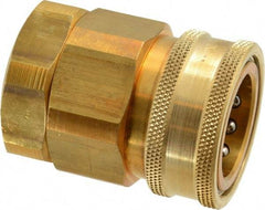 Parker - 1 Thread Brass Hydraulic Hose Valved Coupler - 1,750 psi, 80 GPM - A1 Tooling