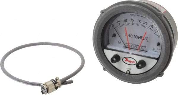 Dwyer - 25 Max psi, 2% Accuracy, NPT Thread Photohelic Pressure Switch - 1/8 Inch Thread, 2 Inch Water Column, 120°F Max - A1 Tooling