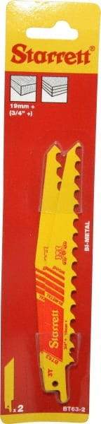 Starrett - 6" Long x 3/4" Thick, Bi-Metal Reciprocating Saw Blade - Tapered Profile, 3 TPI, Toothed Edge, Universal Shank - A1 Tooling