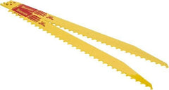 Starrett - 12" Long x 3/4" Thick, Bi-Metal Reciprocating Saw Blade - Tapered Profile, 3 TPI, Toothed Edge, Universal Shank - A1 Tooling