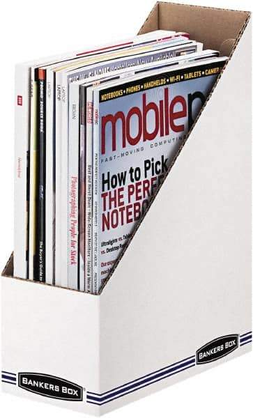 BANKERS BOX - White/Blue Magazine Stand - Corrugated Cardboard - A1 Tooling