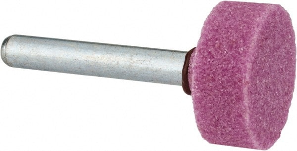 Grier Abrasives - 1 x 3/8" Head Diam x Thickness, W217, Cylinder, Aluminum Oxide Mounted Point - A1 Tooling