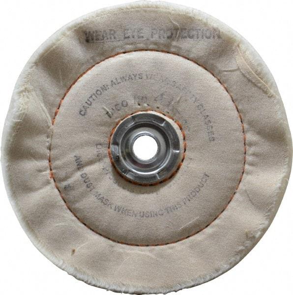 Dico - 6" Diam x 3/4" Thick Unmounted Buffing Wheel - Cushion Sewn, 1/2" Arbor Hole, Medium Density - A1 Tooling