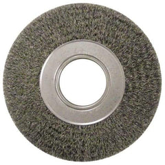 Anderson - 7" OD, 2" Arbor Hole, Crimped Steel Wheel Brush - 1-3/4" Face Width, 1-5/8" Trim Length, 0.0118" Filament Diam, 6,000 RPM - A1 Tooling