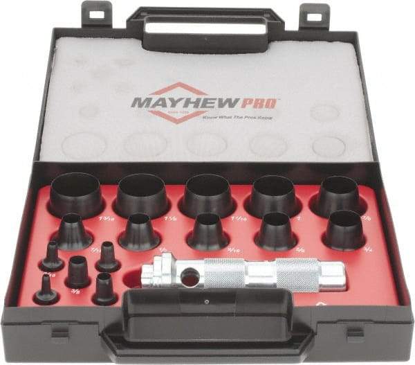 Mayhew - 16 Piece, 1/8 to 1-3/16", Hollow Punch Set - Comes in Plastic Case - A1 Tooling