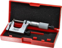 Starrett - 0 to 1 Inch Range, Carbide Face, Satin Chrome Coated, Mechanical Multi Anvil Micrometer - Ratchet Stop Thimble, 0.001 Inch Graduation, 0.0002 Inch Accuracy - A1 Tooling