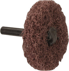 2″ Diam, Medium Mounted Scrubber Buffing Wheel 1 Ply, Medium Grade, 1/4″ Shank Diam, 12,000 RPM