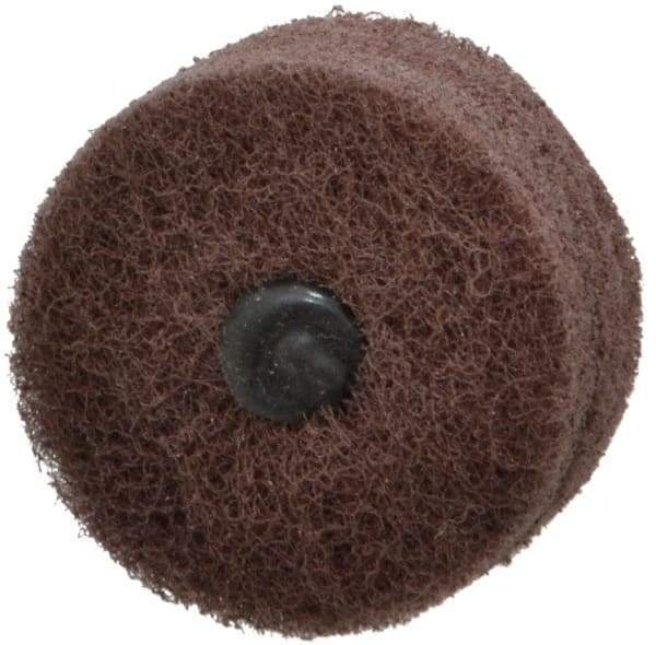 Standard Abrasives - 2" Diam, Medium Mounted Scrubber Buffing Wheel - 3 Ply, Very Fine Grade, 1/4" Shank Diam, 12,000 RPM - A1 Tooling