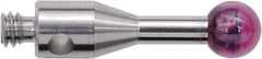 Renishaw - 0.1181 Inch Ball Diameter, Stainless Steel Stem, M2 Thread, Ruby Point Ball Tip CMM Stylus - 0.2756 Inch Working Length, 0.0591 Inch Stem Diameter, 0.3937 Inch Overall Length - A1 Tooling