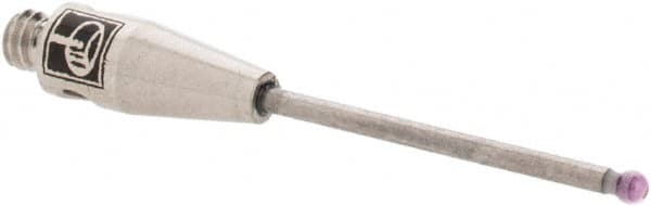 Renishaw - 0.0394 Inch Ball Diameter, Carbide Stem, M2 Thread, Ruby Point Ball Tip CMM Stylus - 1/2 Inch Working Length, 0.04 Inch Stem Diameter, 0.7874 Inch Overall Length - A1 Tooling