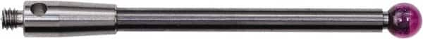 Renishaw - 0.1181 Inch Ball Diameter, Carbide Stem, M2 Thread, Ruby Point Ball Tip CMM Stylus - 1-1/16 Inch Working Length, 0.0787 Inch Stem Diameter, 1.1811 Inch Overall Length - A1 Tooling