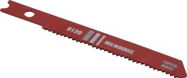 Milwaukee Tool - 2-3/4" Long, 18 Teeth per Inch, High Speed Steel Jig Saw Blade - Toothed Edge, 0.2813" Wide x 0.047" Thick, U-Shank - A1 Tooling