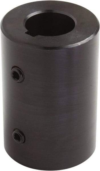 Climax Metal Products - 1-3/4" Inside x 2-3/4" Outside Diam, Set Screw Rigid Coupling with Keyway - 4-1/2" Long x 3/8" Keyway Width x 3/16" Keyway Depth - A1 Tooling