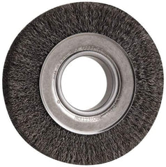 Anderson - 6" OD, 2" Arbor Hole, Crimped Steel Wheel Brush - 1" Face Width, 1-1/8" Trim Length, 0.0118" Filament Diam, 6,000 RPM - A1 Tooling