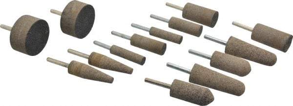 Grier Abrasives - 14 Piece Aluminum Oxide Resinoid Abrasive Point Set - Includes Shapes A1, A11, A3, W189, W208, W222 & W242 - A1 Tooling