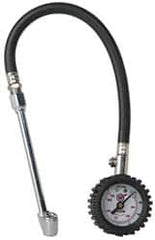 Acme - 0 to 160 psi Dial Straight Dual Tire Pressure Gauge - Closed Check, 12' Hose Length - A1 Tooling