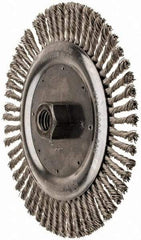 Anderson - 6-7/8" OD, 5/8-11 Arbor Hole, Knotted Stainless Steel Wheel Brush - 3/16" Face Width, 1-1/4" Trim Length, 0.02" Filament Diam, 9,000 RPM - A1 Tooling