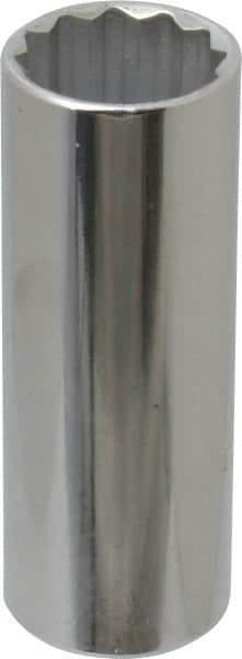 Proto - 1/2" Drive, Deep Hand Socket - 12 Points, 3-1/4" OAL, Chrome Finish - A1 Tooling