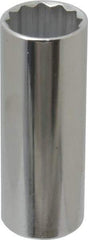 Proto - 1/2" Drive, Deep Hand Socket - 12 Points, 3-1/4" OAL, Chrome Finish - A1 Tooling