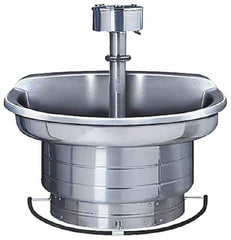 Bradley - Semi-Circular, Foot-Controlled, Internal Drain, 54" Diam, 4 Person Capacity, Stainless Steel, Wash Fountain - 3 GPM, 9" Bowl Depth, 28" High, 304 Material Grade - A1 Tooling