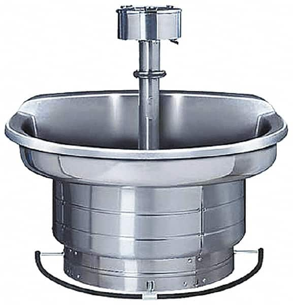 Bradley - Circular, Foot-Controlled, Internal Drain, 54" Diam, 4 Person Capacity, Stainless Steel, Wash Fountain - 5 GPM, 9" Bowl Depth, 28" High, 304 Material Grade - A1 Tooling