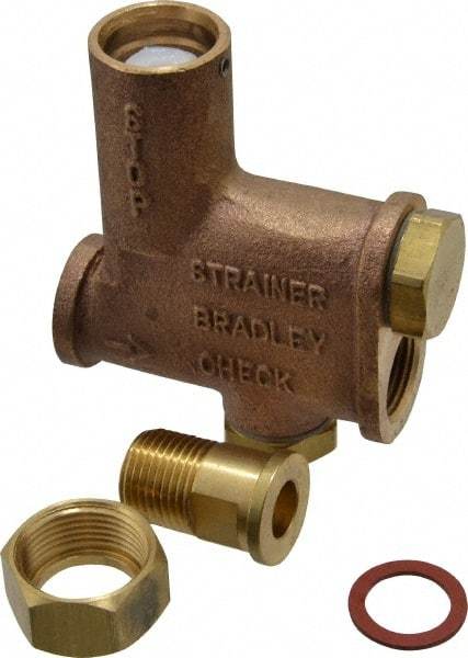 Bradley - Wash Fountain Combination Stop Strainer & Check Valve - For Use with Bradley Foot-Controlled Wash Fountains - A1 Tooling