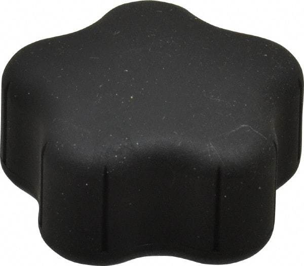 Gibraltar - 1.91" Head Diam, 5 Point Lobed Knob - 5/16-18 Hole, Thermoplastic Elastomer, Black - A1 Tooling