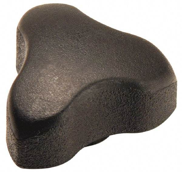 Gibraltar - 2.17" Head Diam, 3 Point Lobed Knob - 1/2-13 Hole, Thermoplastic Elastomer, Black - A1 Tooling