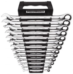 GearWrench - 13 Piece, 1/4" to 1", 12 Point Combination Wrench Set - Inch Measurement Standard, Chrome Finish, Comes in Tray - A1 Tooling