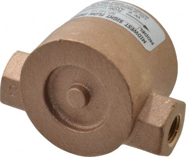 Dwyer - 1/4 Inch, Bronze Body Sight Flow Indicator - 125 Max psi, 3 Inch Overall Length, 200°F - A1 Tooling