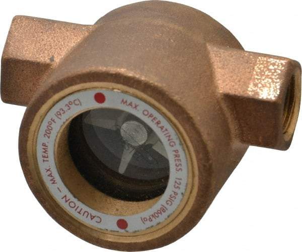 Dwyer - 3/8 Inch, Bronze Body Sight Flow Indicator - 125 Max psi, 3 Inch Overall Length, 200°F - A1 Tooling