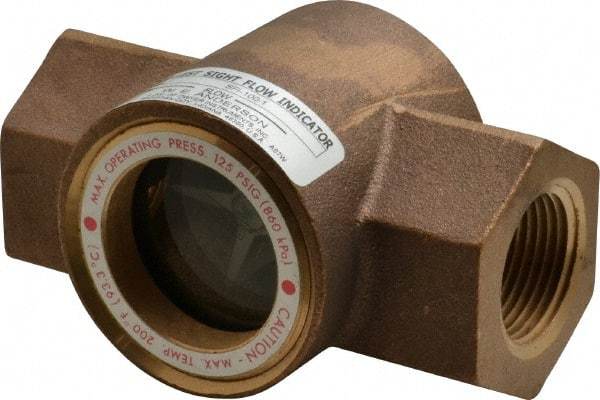 Dwyer - 1 Inch, Bronze Body Sight Flow Indicator - 125 Max psi, 4-3/8 Inch Overall Length, 200°F - A1 Tooling