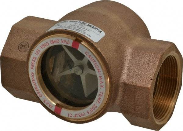 Dwyer - 2 Inch, Bronze Body Sight Flow Indicator - 125 Max psi, 5-11/16 Inch Overall Length, 200°F - A1 Tooling