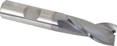 OSG - 9/16", 1-1/8" LOC, 1/2" Shank Diam, 3-1/8" OAL, 2 Flute, Vanadium High Speed Steel Square End Mill - Single End, TiCN Finish, Spiral Flute, 30° Helix, Centercutting, Right Hand Cut, Right Hand Flute, Series 573 - A1 Tooling