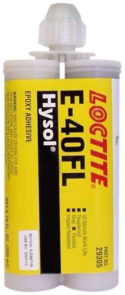 Loctite - 200 mL Cartridge Two Part Epoxy - 40 min Working Time, 3,750 psi Shear Strength, Series E-40FL - A1 Tooling