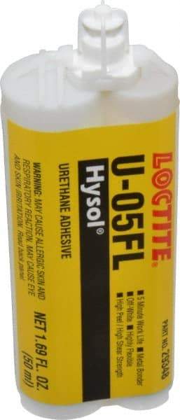 Loctite - 50 mL Cartridge Two Part Urethane Adhesive - 5 min Working Time, 3,110 psi Shear Strength, Series U-05FL - A1 Tooling