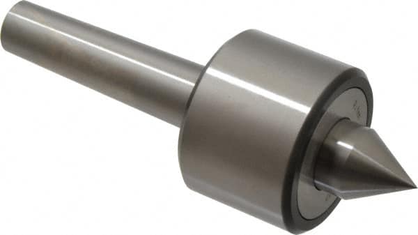 Riten - MT3 Taper Shank, 2-3/8" Head Diam 4,480 Lb Capacity Live Center - 4,000 Max RPM, 1-3/4" Head Length, 1" Point Diam, 1-1/4" Point Len, 1,100 Lb Max Workpc, 6-7/16" OAL, 1-1/4" Long Tip, Standard Point - A1 Tooling