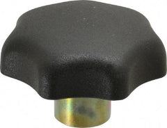 KIPP - 1.57" Head Diam, 7 Point Lobed Knob - 1/4" Hole, Thermoplastic, Black - A1 Tooling