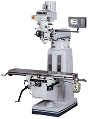 Value Collection - 9 x 49" 3 hp 220/440V 220V Variable Speed Pulley Control 3 Phase Knee Milling Machine - A1 Tooling