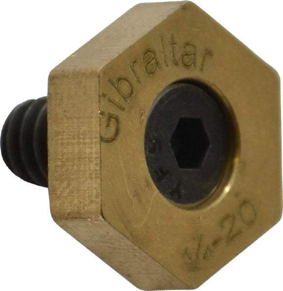 Gibraltar - 5/8" Hex, 1/4-20 Stud Thread, Symmetrical Hex Clamp - 0.11" Hex Height, 15/32" Thread Length, 10 Clamps - A1 Tooling