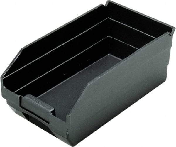 Quantum Storage - 11-5/8" Deep, Black Polypropylene Hopper Shelf Bin - 4" High x 2-3/4" Wide x 11-5/8" Long - A1 Tooling