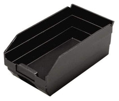 Quantum Storage - 11-5/8" Deep, Black Polypropylene Hopper Shelf Bin - 4" High x 6-5/8" Wide x 11-5/8" Long - A1 Tooling