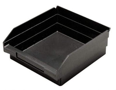 Quantum Storage - 11-5/8" Deep, Black Polypropylene Hopper Shelf Bin - 4" High x 11-1/8" Wide x 11-5/8" Long - A1 Tooling